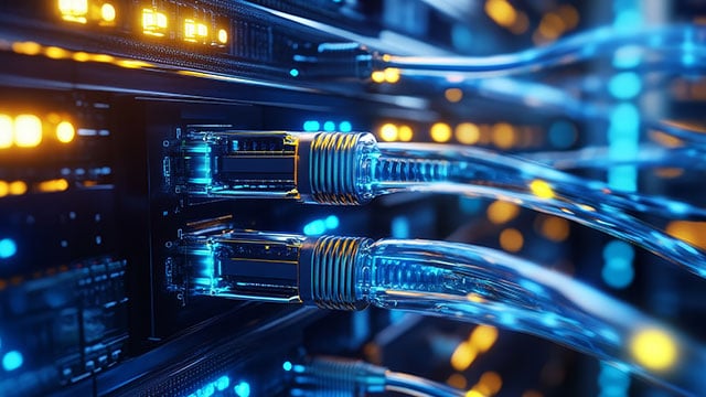 cable behind data center rack